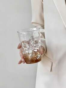 Haus Hana 1 Piece Simple & Premium Transparent Glass Cup, Creative Coffee, Milk, And Beverage Cup - Clear - View 9