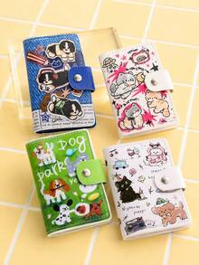 Joivida 1PC Mini Card Organizer, Lovely Credential Pouch With Multiple Slots Big Storage, Smooth PU Leather, Hand Drawn Animal Cartoon Print, Anti Demagnet Feature, Well-Liked Daily Essential, Ideal For Travel Study Work, Nice Festival Present - Multicolor - View 1
