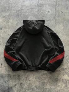 AXEPEAK Casual Sports Racing Colorblock Patchwork Long Sleeve Hoodie - Multicolor - View 2