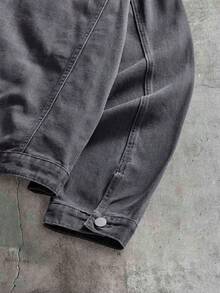 AXEPEAK Men's Washed Premium Grey Zip-Up Jacket - Grey - View 3