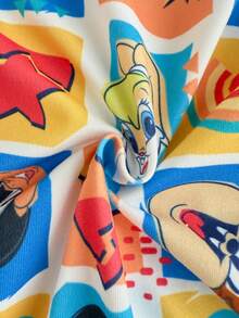 LOONEY TUNES X SHEIN Rompi Kasual Lengan Pendek Leher Bulat untuk Bayi Laki-laki - MultiWarna - View 6