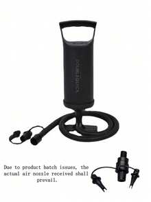 [1PC Portable Hand Pump]Quick Inflation & Deflation For Swimming Rings, Floaties, Pool Floats, Inflatable Air Mattress, Camping Pad, Beach Toys | Manual Air Pump For Outdoor, Travel, Beach, Camping Gear - Black - View 6