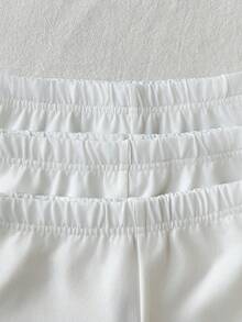 SHEIN 女童春夏細肩帶背心上衣與短褲純色/多色內著三件套「四季」 - 紫色 - 查看 7