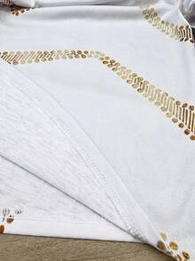 SHEIN LUNE Áo tank top nữ mùa xuân/hè mới về, họa tiết chấm bi và sọc bất đối xứng, cổ chữ U, kiểu dáng thường ngày, đa năng. - Nhiều màu - Xem 5