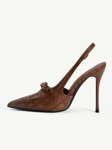 CUCCOO CHICEST Ladies' Fashion Party Pointed High Heel Pumps - Rust Brown - View 5