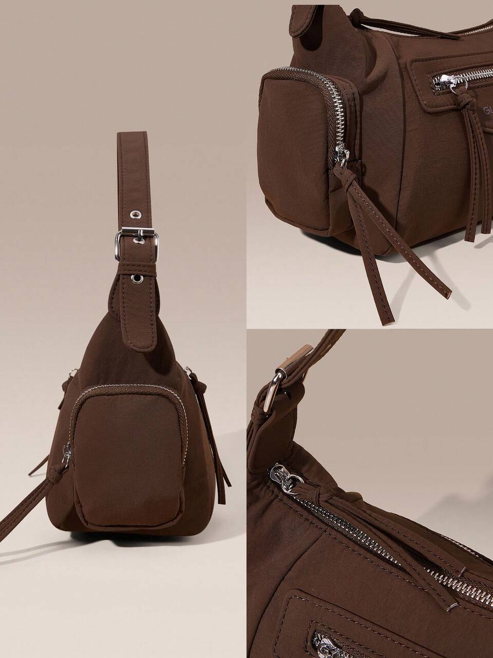 Small Crescent Shoulder Bag Glossy Patent Leather Mini Bag For Women Aesthetic Modern Elegant Formal Party Handbag Metallic Handle Flap Purse Summer