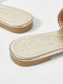 MOTF LADIES SWEET COLOR MATCH BUCKLE BURST GOLD FLAT SANDALS - Burst Gold - View 6