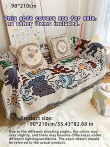 Japanese Korean Style Graffiti Sofa Cover, Ins Universal Dustproof Sofa Throw Blanket, Decorative Sofa Towel For Single Sofa - Multicolor - View 4