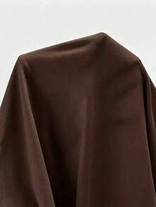SHEIN Women's Solid Color Round Neck Short Sleeve Pleated Casual Versatile T-Shirt - Coffee Brown - View 5