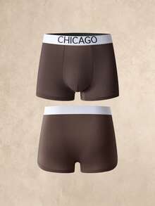 EverLounge 5pcs Comfortable Woven Waistband Minimalist Men's Boxer Briefs - Multicolor - View 7