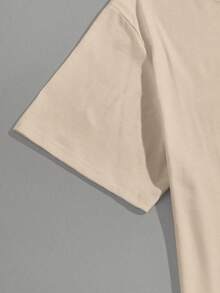 Manfinity Homme Men's Summer Casual Letter Print T-Shirt - Khaki - View 6
