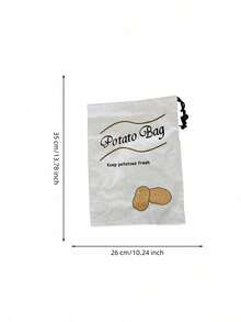Haus Hana 1/2pcs 26x35cm Portable Canvas Vegetable Storage Bag, Drawstring Potato Onion Pepper Print Produce Organizer With Non-Woven Lining, Simple Farmhouse Pantry Sack For Kitchen, Home, Camping, Grocery, Daily Use & Gift - View 15