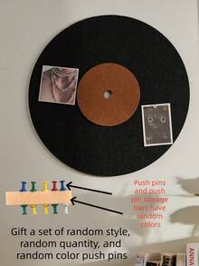 Cirelle 1PC Vinyl Record Felt Board No Drill Wall Decor Retro Classical Photo Display Bar Cafe Atmosphere Background Wall Hanging Decorations - Multicolor - View 3