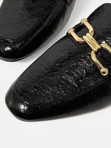 MOTF PREMIUM CASUAL COMFORTABLE METALLIC DETAIL FLATS, FOR NEW YEAR HOLIDAY, SPRING SHOES SPRING BREAK EASTER - Graphite Black - View 5