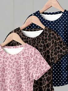 3PCS Tween Girls T-Shirts - White - View 3