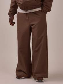 Musero Nylon Bungee Chord Waist And Hem Track Pants Contrast Colour Spring Summer Essentials - Coffee Brown - View 2