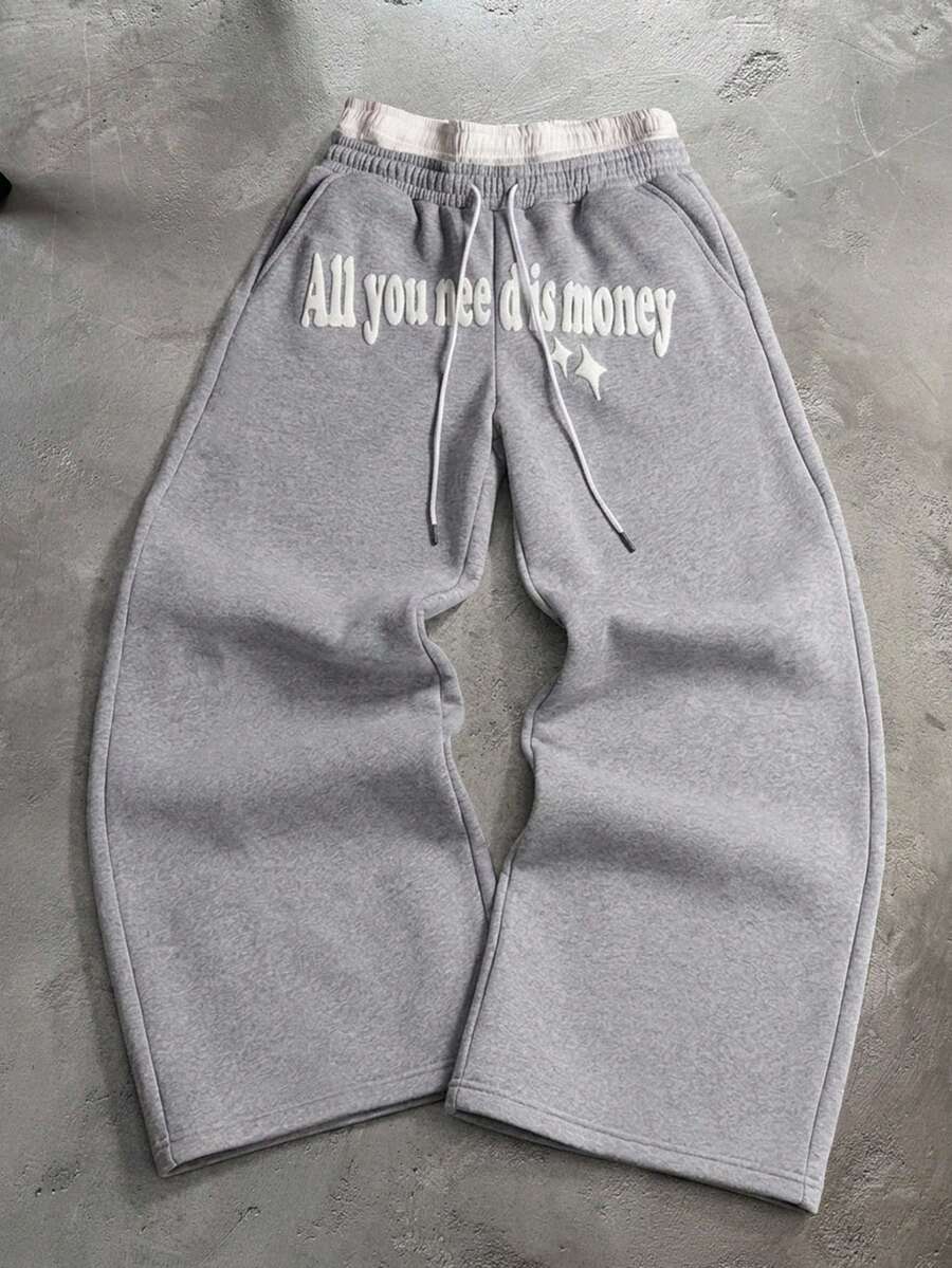 PAVTROS 男士雙腰帶休閒長褲 2合1運動褲 - 灰色 - 查看 1