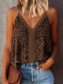SHEIN LUNE Women's Summer Leopard Print Camisole Tank Top - Multicolor - View 1