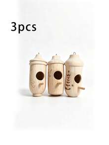 Hummingbird House – Wooden Outdoor Birdhouse With Hanging Rope, Gardening Gift - Brown - View 8