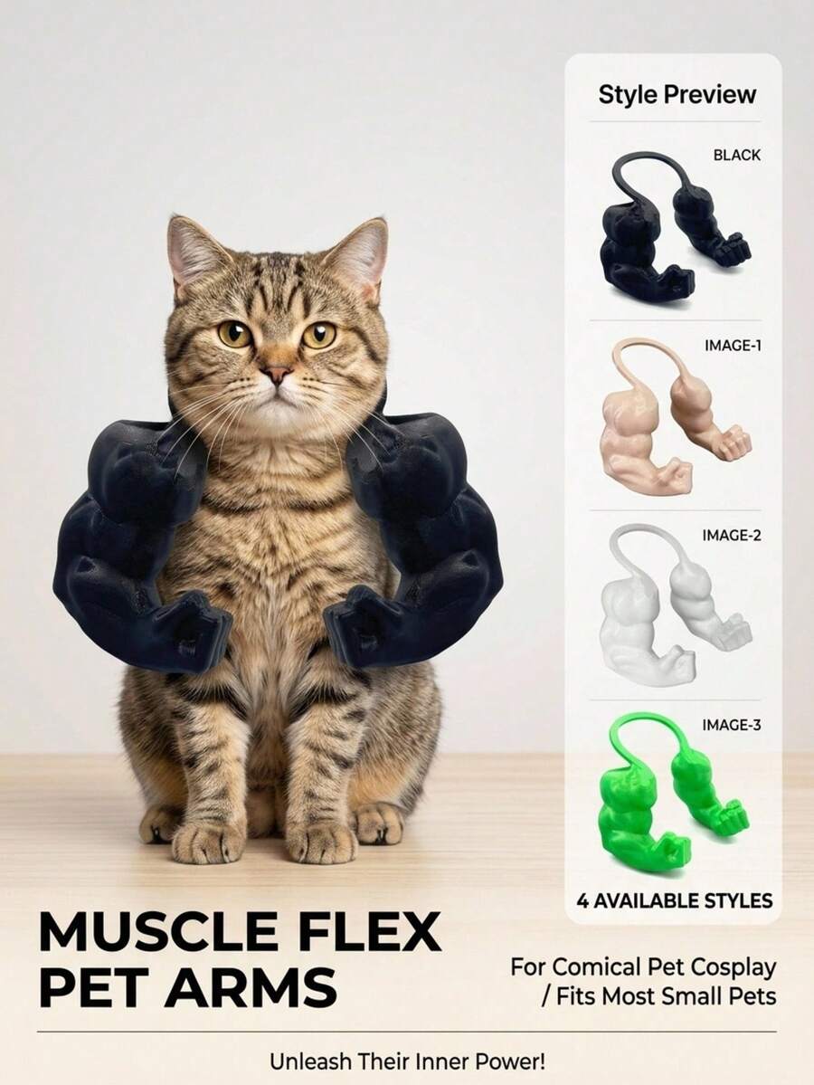 PETSIN 1PC Creative Green Giant Muscle Arm Pet Costume, 3D Printed Funny Pet Cosplay Accessory - Multicolor - View 1