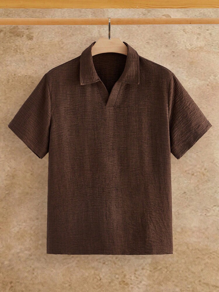 HIMLAND Men's Solid Color Casual Commute Short Sleeve Polo Shirts 3pcs/Pack - Multicolor - View 4