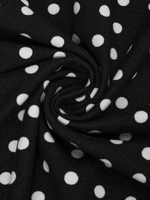 Sweetra Plus Size Women's Soft Matte Solid Color Polka Dot Skirt, High Waist Ruched Design Mermaid Tail Skirt, Body-Hugging Slim Fit Hip-Flattering Concealing Flattering Height-Enhancing Elegant Drape Versatile Skirt, High Waist Ruched Mermaid Tail Skirt, Solid Color Polka Dot Slim Fit Hip-Flattering Skirt - Black and White - View 14