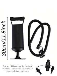 [1PC Portable Hand Pump]Quick Inflation & Deflation For Swimming Rings, Floaties, Pool Floats, Inflatable Air Mattress, Camping Pad, Beach Toys | Manual Air Pump For Outdoor, Travel, Beach, Camping Gear - Black - View 5
