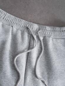 PAVTROS Men's Letter Embroidery Frog Button Design Long Sleeve Sweatshirt And Sweatpants Casual Set - Grey - View 6