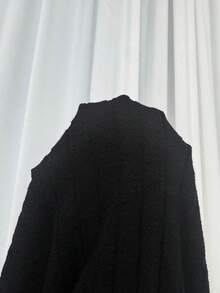 Solflare Plus Size Casual Versatile Solid Color Dress Fall - Black - View 8