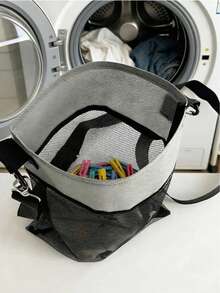 Haus Hana Mesh Drawstring Hanging Clothespin Holder Bag Laundry Storage Organizer For Outdoor Bathroom Dorm Room Home - Multicolor - View 2