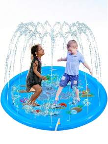 MINKOJA Waterproof Inflatable Ocean World Outdoor Sprinkler Mat With Water Spray System - Durable PVC Slip-Resistant Splash Pad For Outdoor Summer Play, Lawn Cooling, Birthday Party & Holiday Gift (Assorted Color), Playful Design, Anti-Slip Surface - Multicolor - View 3