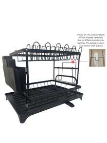 2-Tier Dish Drying Rack With Drainboard Set , Kitchen Accessory For Efficient Dish Drying And Organization - Multicolor - View 9