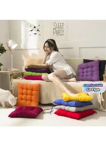 1pc Soft Breathable Modern Square Chair Cushions - All Season Multi-Purpose Seat Pads - Machine Washable Comfortable For Home, Office And Dining Furniture - Fashionable Style, Easy Clean Surface - multicolor - View 1