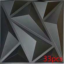 10/15/20/30/33/40/50 pièces Panneaux muraux décoratifs 3D design diamant, panneaux muraux texture brique 3D, décoration résistante aux flammes, 30cm X 30cm, blanc mat/noir, autocollants muraux de décoration intérieure DIY, convient pour la zone de réception, le studio de photographie et la décoration intérieure - noir - Voir 8