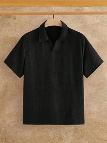 HIMLAND Men's Solid Color Casual Commute Short Sleeve Polo Shirts 3pcs/Pack - Multicolor - View 8