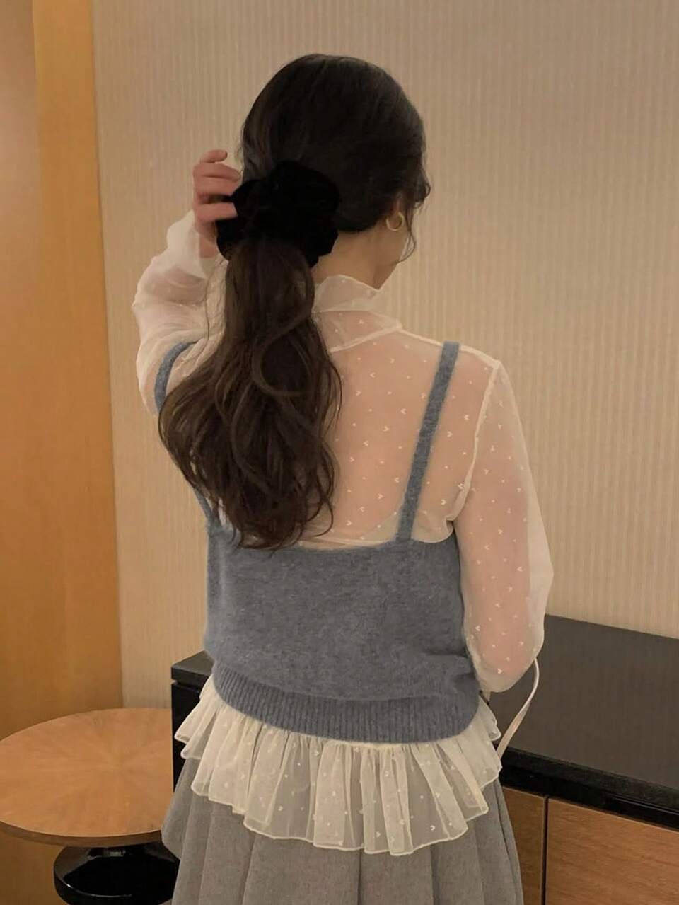 Solid Color Fitted Short Vest Casual Vacation Spring Autumn Top Women's Sweater Vest