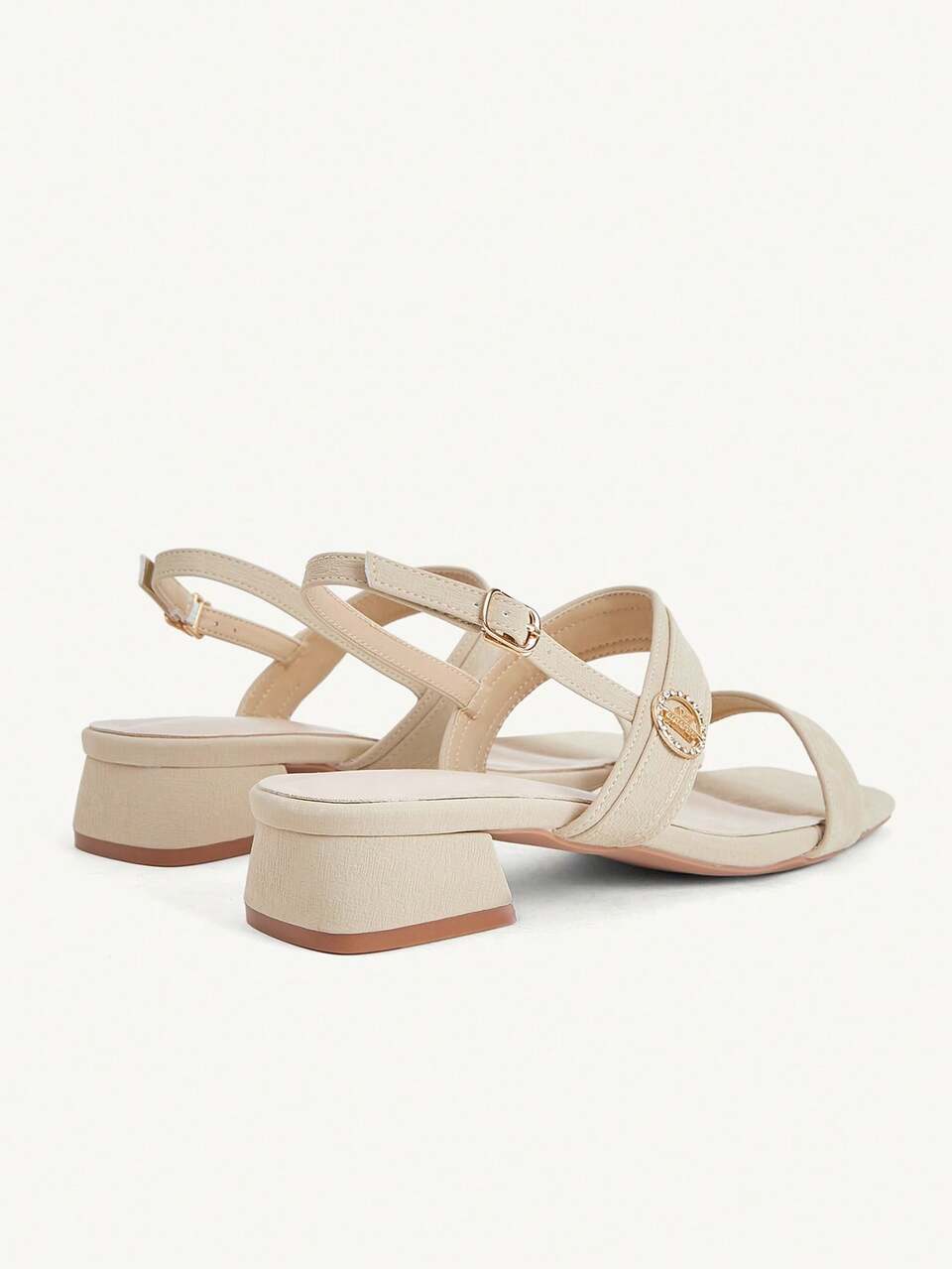 CUCCOO CHICEST Square Toe Sandals Soft Leather Soft Surface Strap Comfortable Fashion Wear Versatile Elegant Fairy Elegant Apricot Sandals