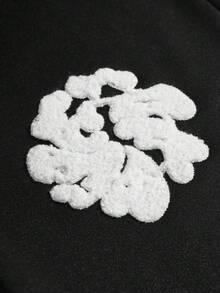 PAVTROS 男士街頭風熱銷 3D 十字毛巾刺繡運動長褲，男友/丈夫週年紀念禮物 - 黑色 - 查看 4