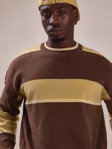 Musero Contrast Crew Neck Knit Jumper Ribbed Hem And Sleeve Spring Summer Essentials - Multicolor - View 5