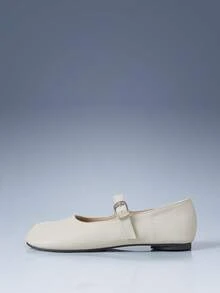 CUCCOO GRLICON 女款平底鞋，Y2K風格，酷女孩穿搭，夏季穿著，旅行必備 - 米色PU - 查看 2