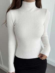 DAZY Bestselling Brushed Cinched Waist Women's T-Shirt Long Sleeve - White - View 5