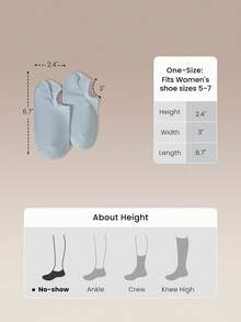 GLOWMODE 3 Pairs Invisible No-Show Socks Walk A Mile Soft Grip Daily Studio Workout Gym - white + pink + blue. - View 7