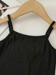 SHEIN 女嬰純色休閒細肩帶連身褲 - 彩色 - 查看 3