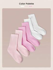 GLOWMODE Make A Move Grip Scrunch Crew Socks - White+Barely Pink+Pink - View 8