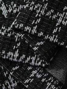 FRIFUL Women's Patchwork Houndstooth Bow Decor Long Sleeve Fashion T-Shirt Fall - Black - View 8
