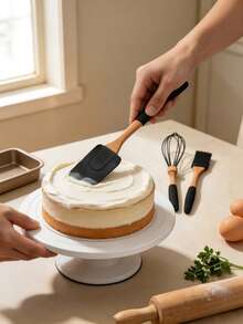 Haus Hana Silicone Baking Set Silicone Scraper 10-Piece Integrated Oil Brush Cake Cream Spatula Set Cake Spatula - Black - View 5