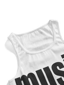 ROMWE Y2K Letter Print Women's Casual Tank Top - White - View 3
