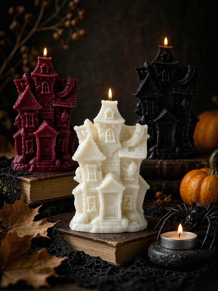 70g Ghost Castle/Ghost House Aroma Candle Halloween Dark Creative Atmosphere Ornament Horror Castle Styling Candle Niche Personalized Home Decoration Gift Ghost Festival Atmosphere Photography Props - Ghost Castle - View 1