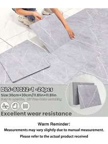 12/24PCS Matte Self-Adhesive Vinyl Marble Floor Tiles,Thickened Wear-Resistant,Easy Installation, Suitable For Bedroom,Living Room,Shopping Mall,Office Building,Modern Floor Sticker,Anti-Slip Floor Sticker,PVC Self-Adhesive Wall Sticker - multicolor - View 28