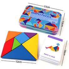 MINKOJA 7 Buah Puzzle Tangram Kayu untuk Anak-Anak, Mainan Puzzle Asah Otak Edukatif untuk Siswa Sekolah Dasar untuk Meningkatkan Kemampuan Berpikir Logis - MultiWarna - View 6